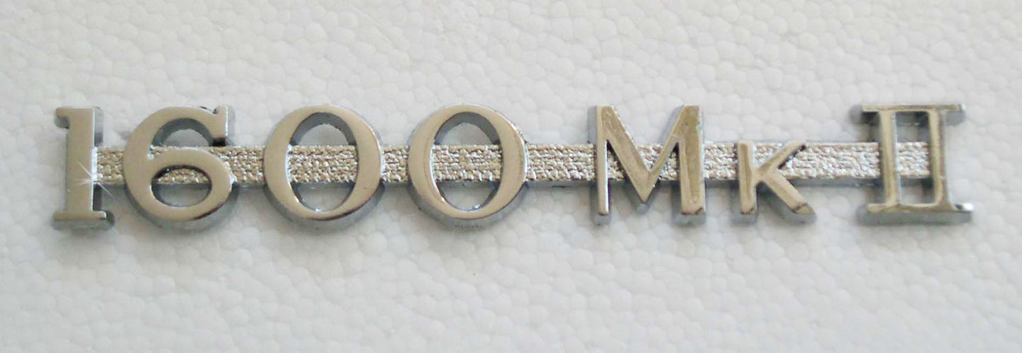 MGA 1600 Mk2 Chrome Script Badge, MG part; AHH6083