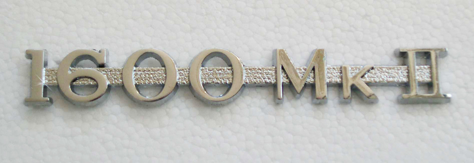 MGA 1600 Mk2 Chrome Script Badge, MG part; AHH6083