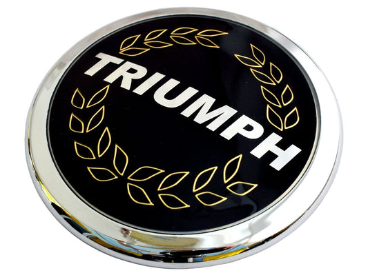 Triumph Late TR7 TR8 Self Adhesive Enamel Laurel Wreath Bonnet Badge, XKC3902