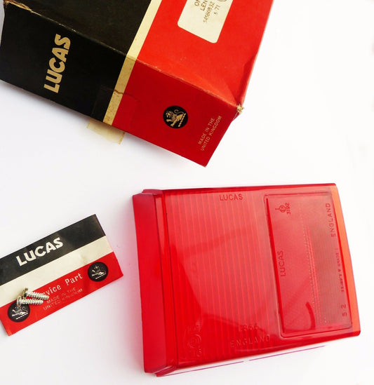 Genuine NOS Lucas L856 Red LH Red Lens & Reflector Triumph 2000 & 2500, 54580832