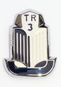 Triumph TR3A Dark Blue & White Enamel and Chrome Shield Badge / Medallion 608377
