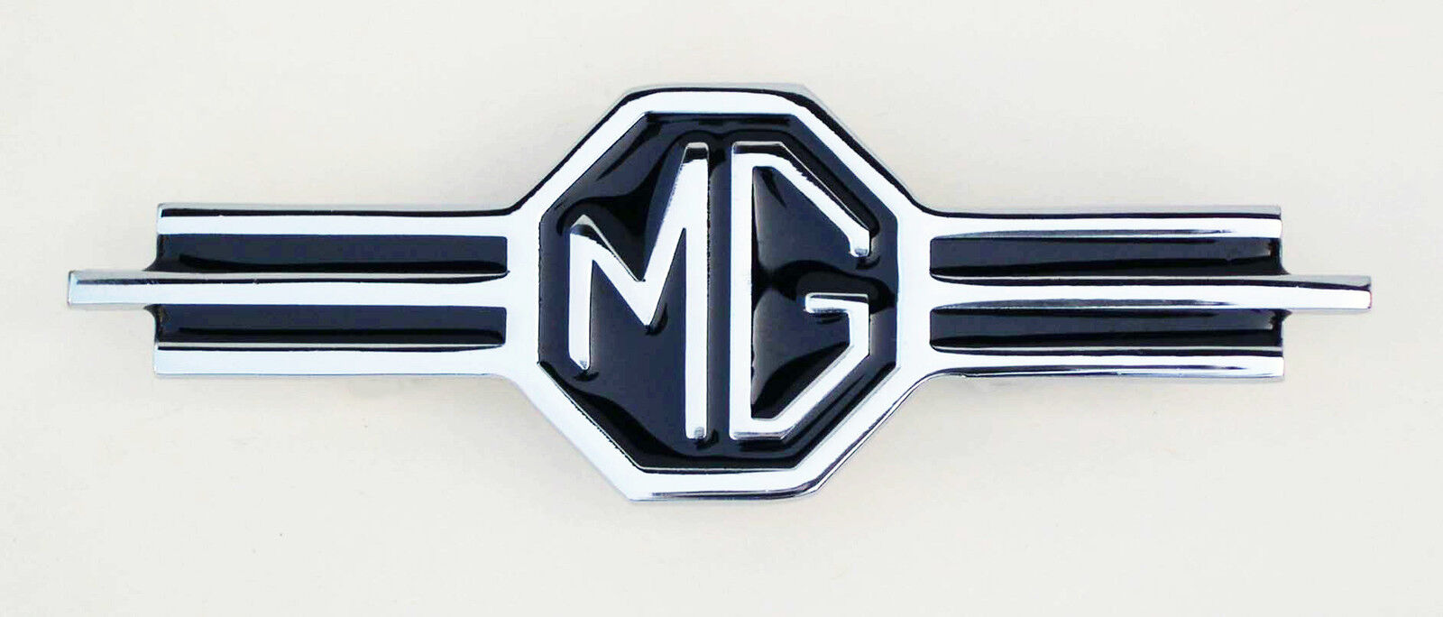 MG Chrome and Black Facia / Dash Badge, for  MGA etc, MG part AHH5258, 130254