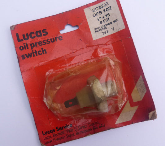 Lucas New Old Stock SOB202 / OPS107 Oil Pressure Switch ¼ Inch x 18 Thread