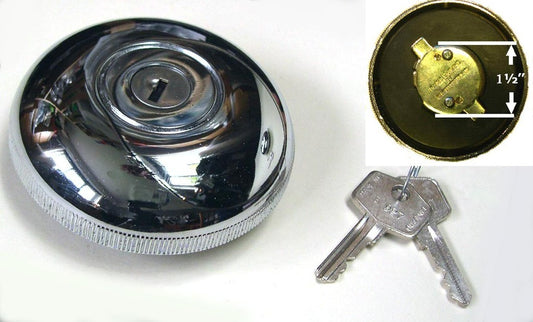 WHB Classic Car Chrome Plated Locking Petrol / Fuel Cap with Two Keys. AKF1439