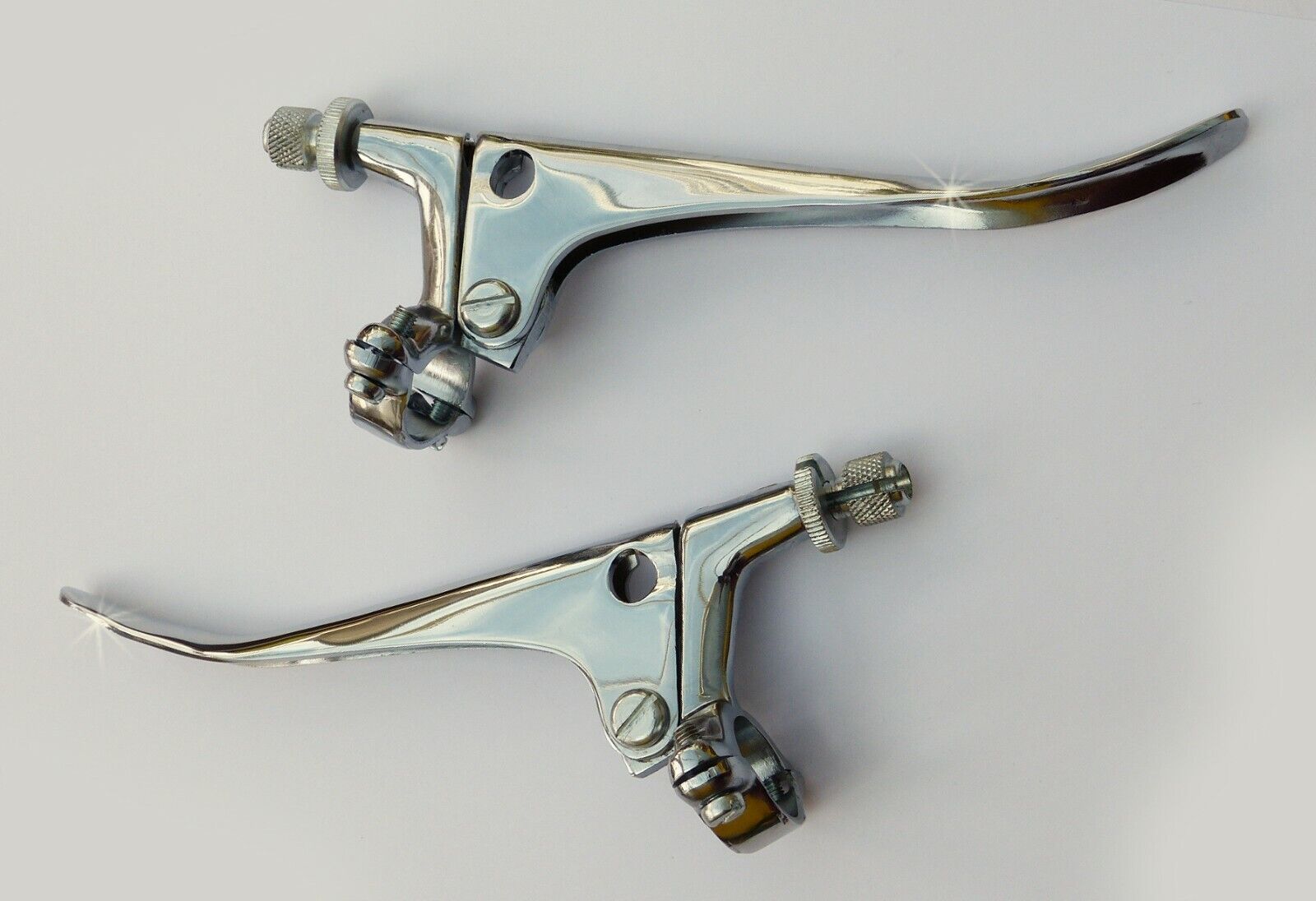 Pair Motorcycle Doherty Chrome Motorcycle Brake & Clutch Levers, 7/8" Bars
