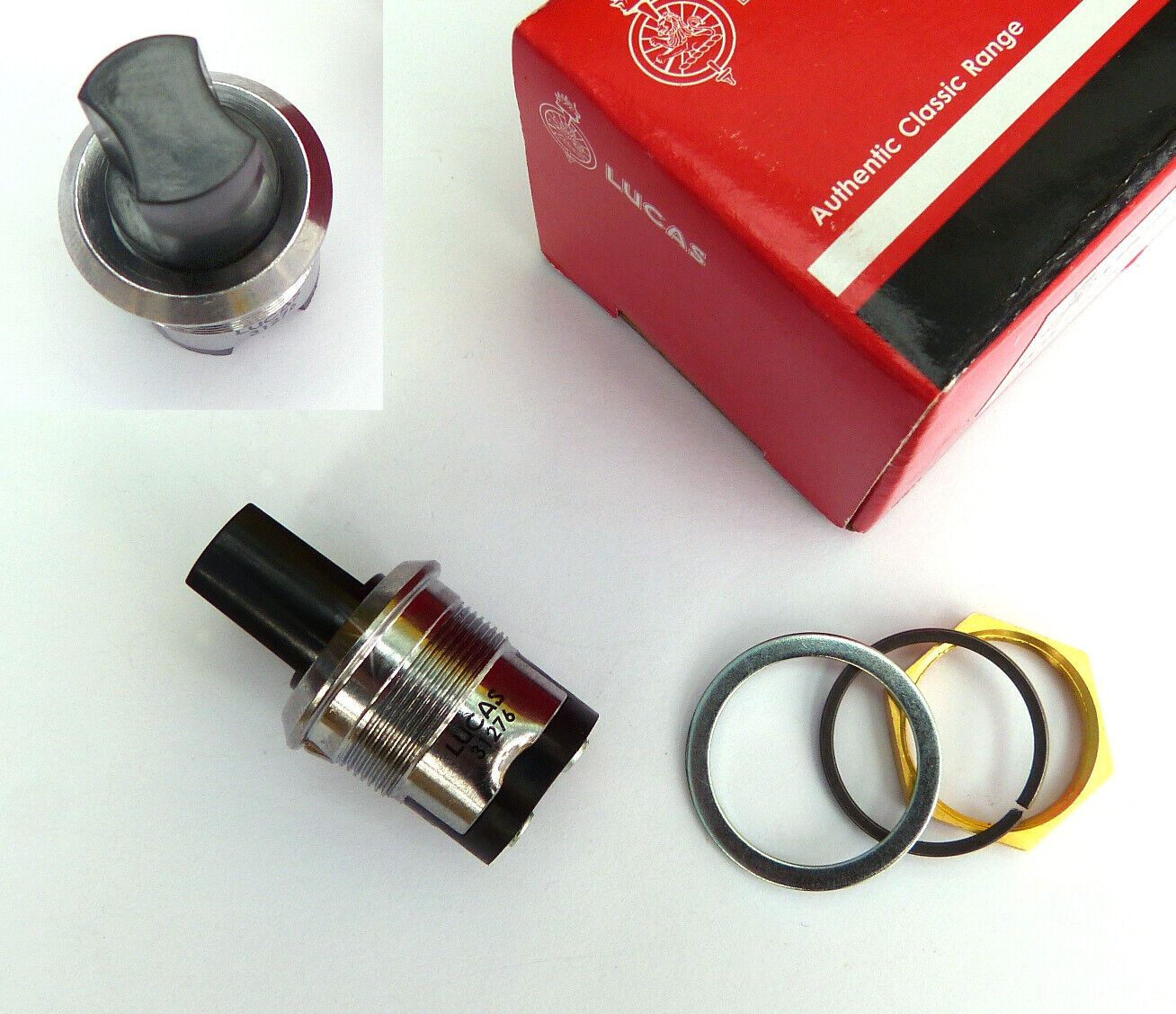Genuine Lucas PS6 Rotary Switch, 31276, 31356, 31285, 99-1211, Chrome Bezel