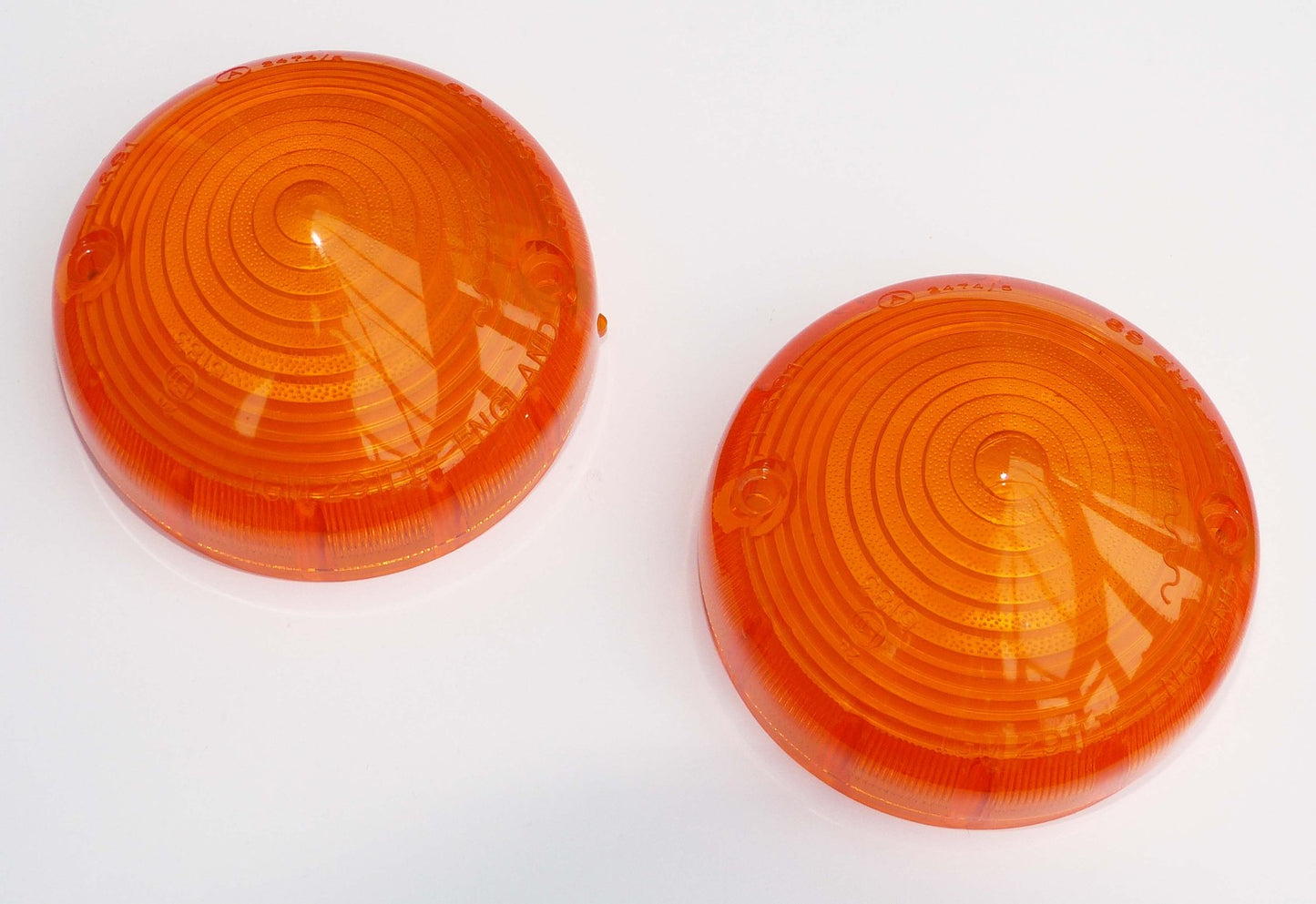 Pair Lucas Type L691 Amber Flasher Lenses 517266, for Margan Scimitar AC & Imp