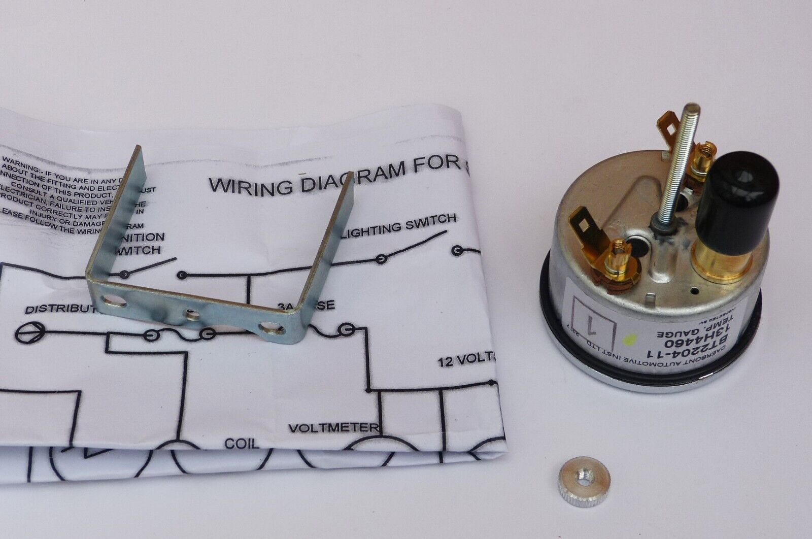 Smiths Mini Water Temperature Gauge + Chrome Bezel Black Face 13H4460