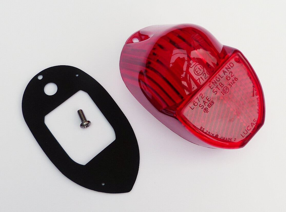 Lucas L672 Rear Lens + Gasket, Triumph Spitfire, GT6, Morgan +8, 511800
