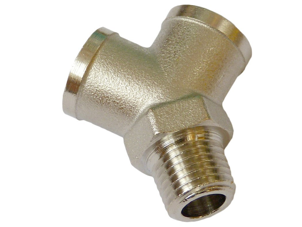 Smiths 1/4" BSP Oil Pressure Brass Y Piece Feed Pipe Block Union / Adaptor