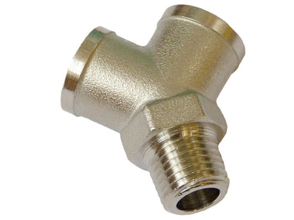 Smiths 1/4" BSP Oil Pressure Brass Y Piece Feed Pipe Block Union / Adaptor