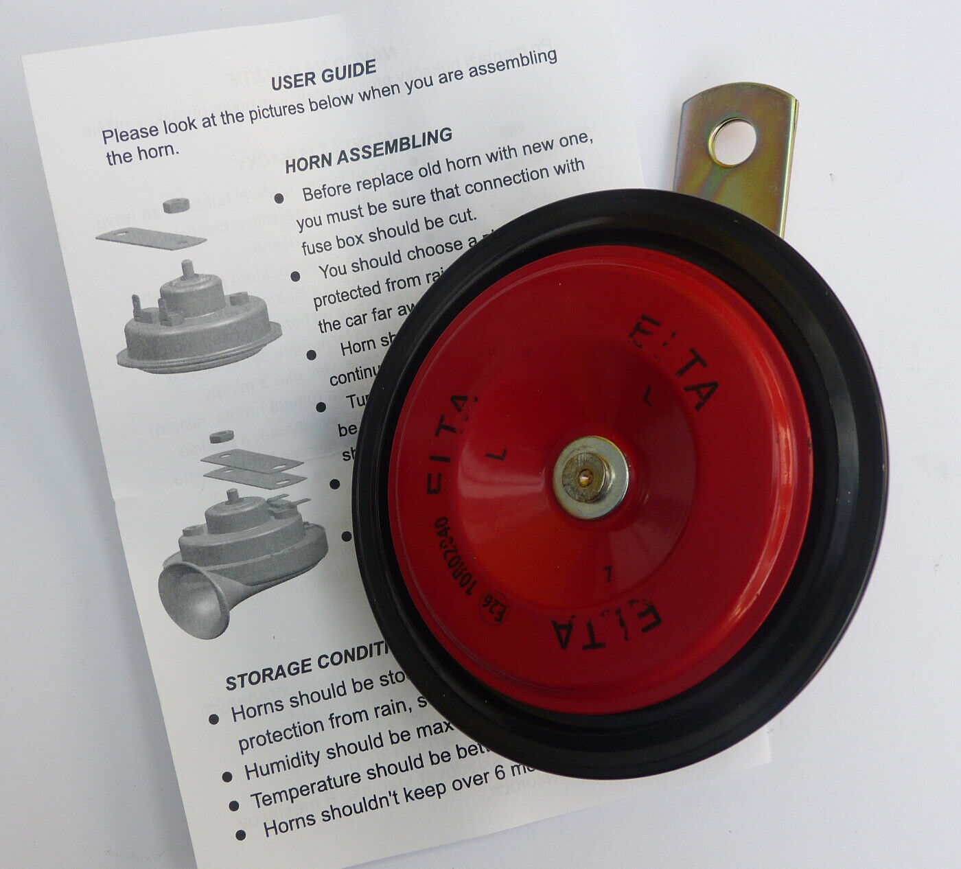 Elta Universal Motorcycle and Classic Car 12 Volt Disc Horn with Instructions