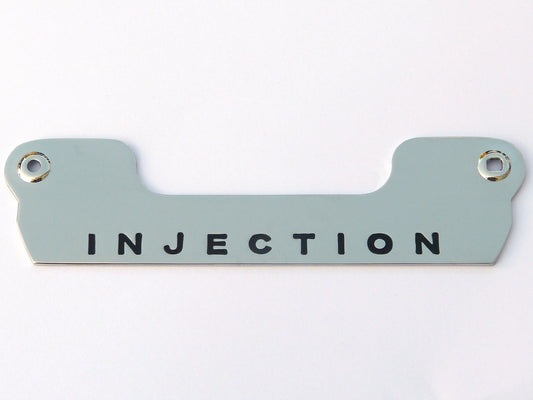 Triumph TR6 2000 2500 2.5Pi Black & Chrome Rear "INJECTION" Badge, 626717