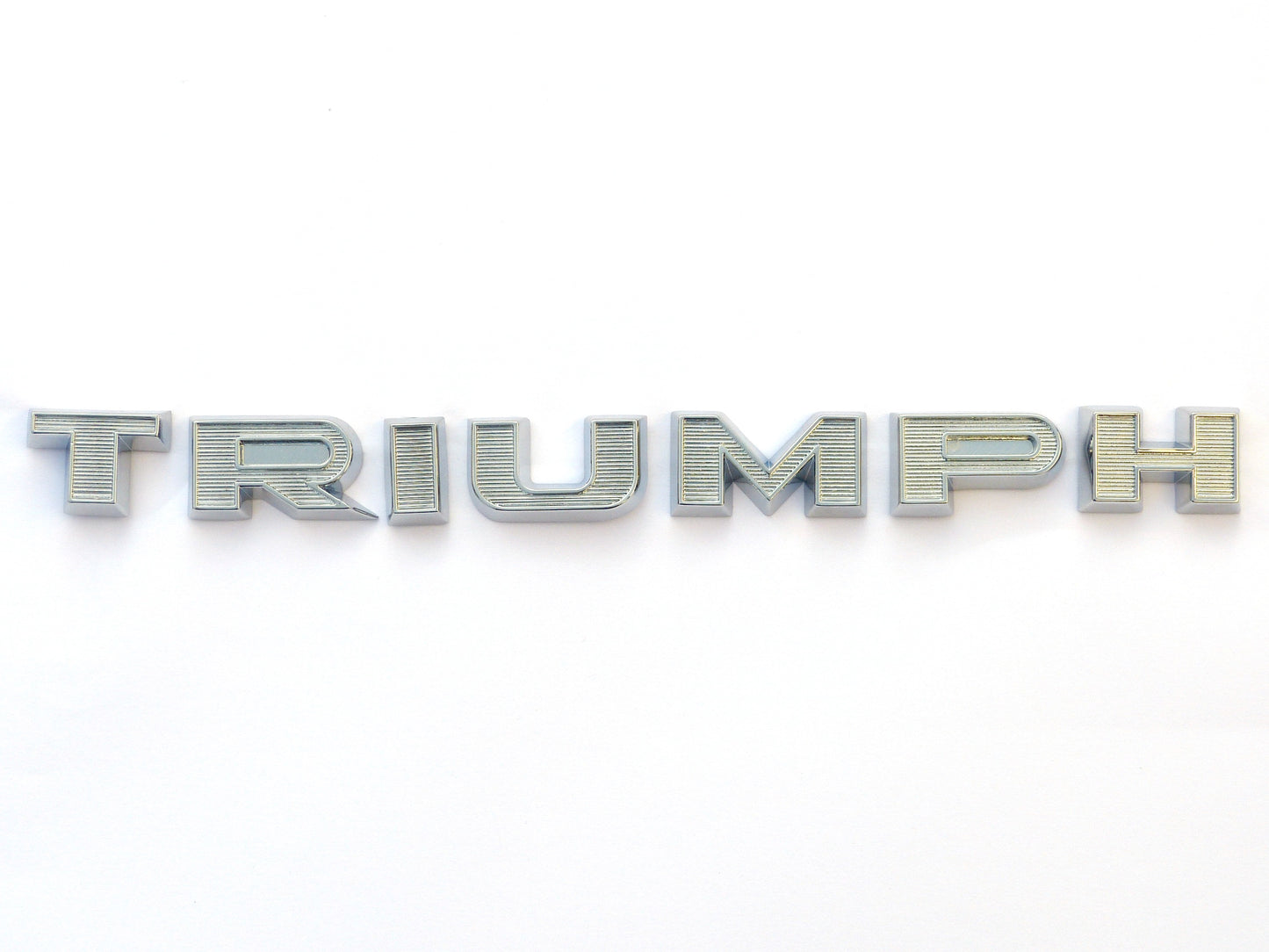 Triumph TR3A Bonnet Ribbed Chrome Letter Set, Triumph Parts; 703036/42