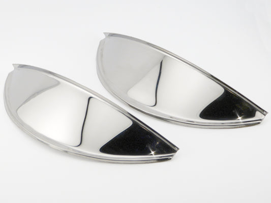 Pair of Stainless Steel Standard 7" Headlamp Peak, MG, Morris Minor Austin Mini