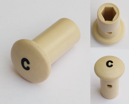 Classic Car "C" Choke Cream Knob for Morgan Alvis Morris Wolseley etc