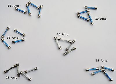 Automotive / Classic Car & Motorcycle Glass Fuses,  Fuse Pack of 24 Fuses