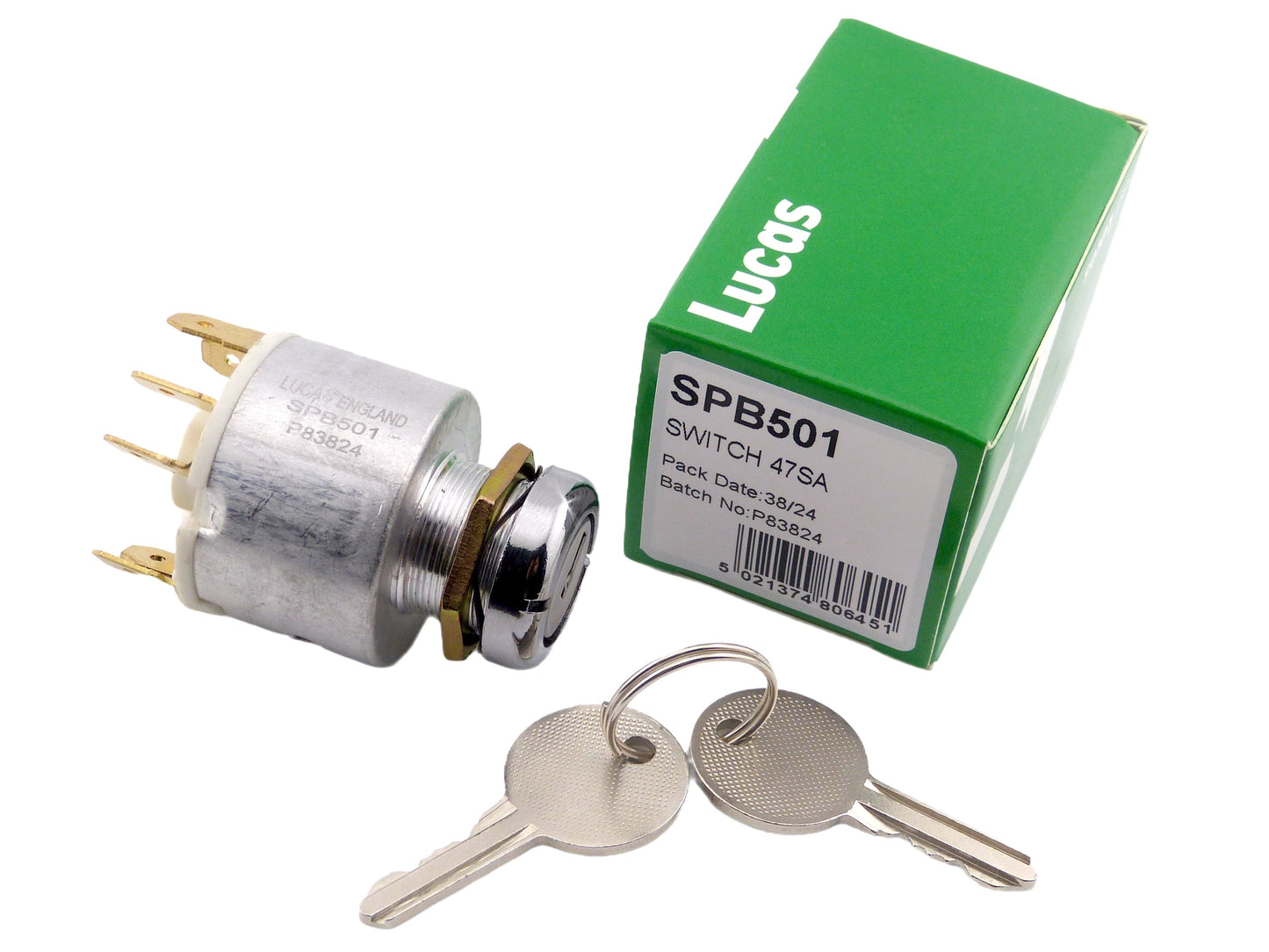 Lucas 31912, SPB501, 47SA Ignition Switch 127651 for MGB Midget Triumph TR GT6