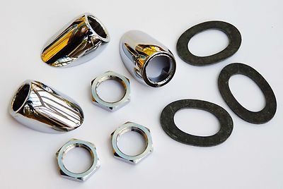 Chrome Wiper Bezel Kit set of 3, Drop & Fixed Head Coupe Jaguar E-Type, GAC1021