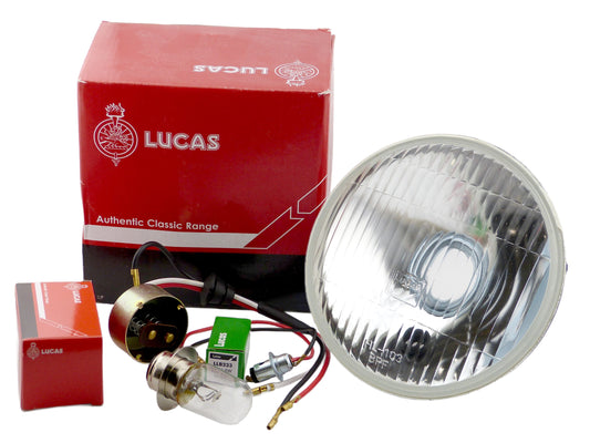 Lucas 54524526 Classic Car Motorcycle 5 ¾" BPF Headlamp With Pilot Light & Bulbs